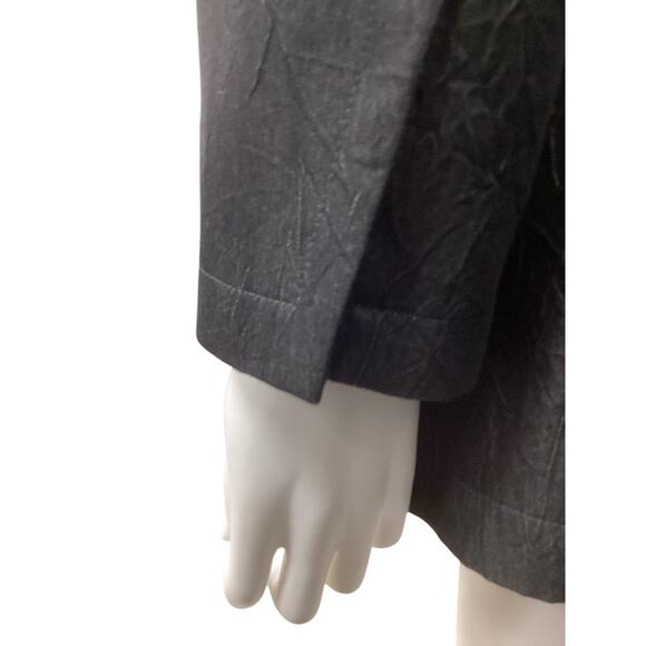 NWT Emporio Armani Women’s Blazer Size10/ M Y2K Angular Button Closure Charcoal - Picture 6 of 9